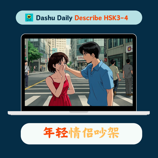 Dashu Describe Video HSK3-4:年轻情侣吵架