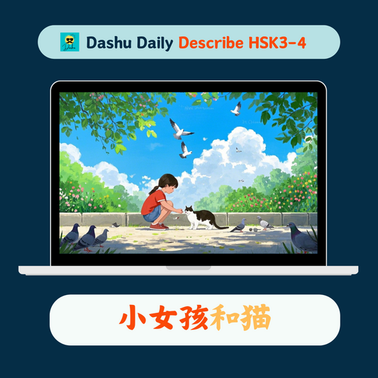 Dashu Describe Video HSK3-4:小女孩和猫