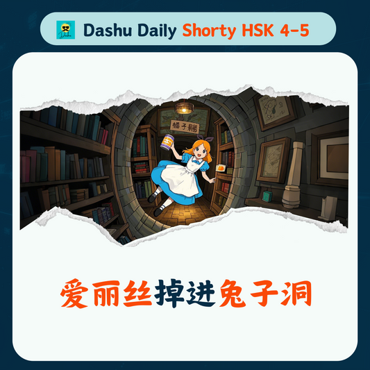 Dashu Daily Short Article HSK4-5:爱丽丝掉进兔子洞